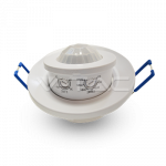 IR judesio daviklis, montuojamas ant lubų su judančia galva, 360&deg;, baltas