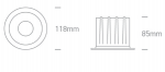 20W LED įleidžiamas &scaron;viestuvas, baltas, 3000/3500/4000K, 10120Z/W/V