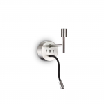 Sieninis pavir&scaron;inis &scaron;viestuvas SET UP, nikelio sp., E27/3W 3000K LED, su USB jungtimi