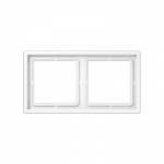 Dviejų vietų rėmelis LS ZERO serijos lizdams, blizgus termoplastikas, baltas