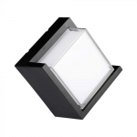 12W LED sieninis &scaron;viestuvas, juodas, 3000K, IP65