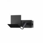 4,5W LED sieninis &scaron;viestuvas su skaitymo lempute KOMODO, juodas, 3000K