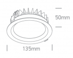 20W LED įleidžiamas &scaron;viestuvas, baltas, 3000/4000/5000K, IP54, 10120BX/W/V