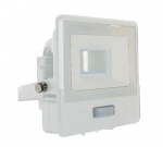 10W LED prožektorius V-TAC, baltu korpusu, 6500K, su judesio davikliu