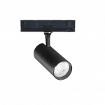 25W LED akcentinis &scaron;viestuvas į 3 fazių bėgelį FOX, juodas, 3000K, dimeriuojamas