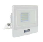 20W LED prožektorius V-TAC, baltu korpusu, 6500K, su judesio davikliu