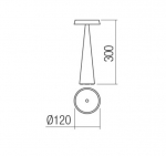 2,5W LED įkraunamas stalo &scaron;viestuvas TAO, tamsiai raudonos sp., 2700/3000K, dimeriuojamas, 90336