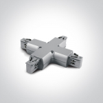 3 fazių bėgelio X formos jungtis, pilka