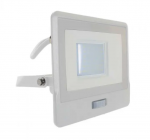 30W LED prožektorius V-TAC, baltu korpusu, 6500K, su judesio davikliu