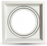 Viengubas įleidžiamas lemputės laikiklis OPTONICA, AR111, kvadratinis, baltas