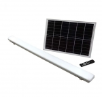 18W LED linijinis &scaron;viestuvas, 120cm, baltas, 3000-6400K, IP65, valdomas, su saulės baterija ir judesio davikliu