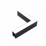 10W LED pakabinamo linijinio &scaron;viestuvo L formos sujungimas, juodas, 6000K