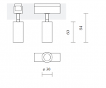 9W LED &scaron;viestuvas SPOT į magnetines sistemas INSIGHT, juodas, 4000K