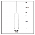10W LED pakabinamas &scaron;viestuvas į magnetines sistemas INSIGHT TUBE, juodas, 4000K