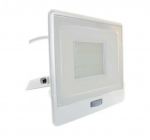 50W LED prožektorius V-TAC, baltu korpusu, 4000K, su judesio davikliu