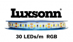 7,2 W/m LED juosta LUXSONN, 30 LED/m, RGB, IP67