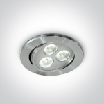 3W LED įleidžiamas pakreipiamas &scaron;viestuvas, aliuminio sp., 6000K