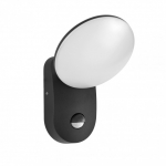 7W LED lauko sieninis &scaron;viestuvas MONTI, juodas, 3000K, su judesio davikliu