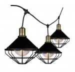 6vnt. lempučių laikiklis V-TAC, E27, IP65, juodas, laido ilgis 3m