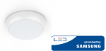 15W &scaron;viestuvas V-TAC, baltas, apvalus, su judesio davikliu, 4000K(natūraliai balta), SAMSUNG LED chip, IP65
