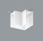 Magnetinių sistemų INSIGHT pavir&scaron;inių bėgelių L formos sujungimas, baltas. Mechaniniai sujungimai komplekte.