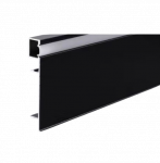 LED juostos profilis grindims OPTONICA, juodas, 2m, su baltu dangteliu ir užbaigimais