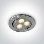 3W LED įleidžiamas pakreipiamas &scaron;viestuvas, aliuminio sp., 3000K