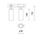 21W INSIGHT SPOT &scaron;viestuvas į magnetines sistemas, 3000K, baltas su juodu reflektoriumi