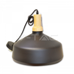 Pakabinamas &scaron;viestuvas MODERN, medinis, plataus skersmens, juodas, E27, &Oslash;350