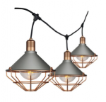 6vnt. lempučių laikiklis V-TAC, E27, IP65, rausvo aukso spalvos, laido ilgis 3m