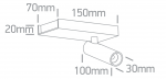 5W LED lubinis &scaron;viestuvas, baltas, 3000K, pakreipiamas, 65004A/W/W