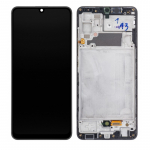 Ekranas Samsung A325 A32 4G su lietimui jautriu stikliuku ir rėmeliu originalus Awesome Black (service pack)