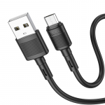 USB kabelis Hoco X83 USB-A to MicroUSB 1.0m juodas