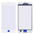 LCD stikliukas Apple iPhone 6 Plus su rėmeliu ir OCA baltas V2 ORG