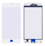 LCD stikliukas Apple iPhone 6S Plus su rėmeliu ir OCA baltas V2 ORG