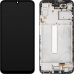 Ekranas Samsung A256 A25 5G su lietimui jautriu stikliuku ir rėmeliu originalus Black (service pack)