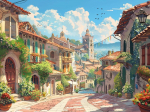 Deimantinės mozaikos paveikslas 12 x 16 colių