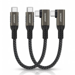USB C - USB C 2vnt laidai, 240 W, 90 laipsnių kampas &ndash; 10 cm