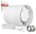 BUMSOU kanalinis ventiliatorius 100 mm, tylus, 32 dB [Pažeista pakuotė]