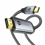 WARRKY 4K USB C&ndash;HDMI kabelis, pintas, padengtas auksu