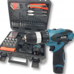 ADM Akumuliatorinis gręžtuvas + 2vnt. 12 V akumuliatoriai, 77vnt. RINKINYS