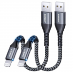 &bdquo;iPhone Lightning&ldquo; įkrovimo laidas, 2 vnt., 15 cm, &bdquo;MFi&ldquo; sertifikuota