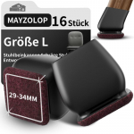 16 vnt. kėdžių kojų apsaugos 29&ndash;34 mm