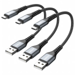 Micro USB - USB A įkrovimo laidas, 3 vnt., 15 cm