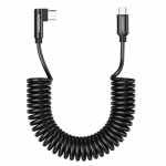 240W USB C - USB C spiralinis kabelis 90 laipsnių 0,3&ndash;0,8 m