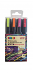 Markerių rinkinys POSCA PC-5M, Fluo spalvos, 4 vnt.