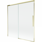 Mexen Rox dviejų dalių stumdomas du&scaron;o užuolaidų ekranas 150 x 150 cm, skaidrus, auksinis - 8C9-150-001-50-00