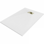 Mexen Hugo stačiakampio formos du&scaron;o padėklas SMC 130 x 70 cm, baltas, auksinė apdaila - 42107013-G