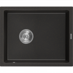 Mexen Pedro granito plautuvė 1-skyrius 560 x 460 mm, juoda/auksinė metalika, chromuotas sifonas - 6508561000-75