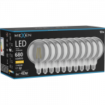 Mexen Vintis 10x LED lemputė E27, G125, 8W, &scaron;ilta - 2700K, 680 lm, dūminė - L158-E27-0827-70x10